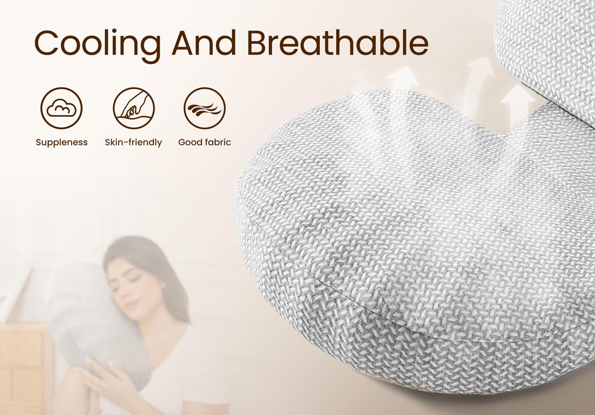 Tinkerz pregnancy pillow portable design enables easy packing for travel.