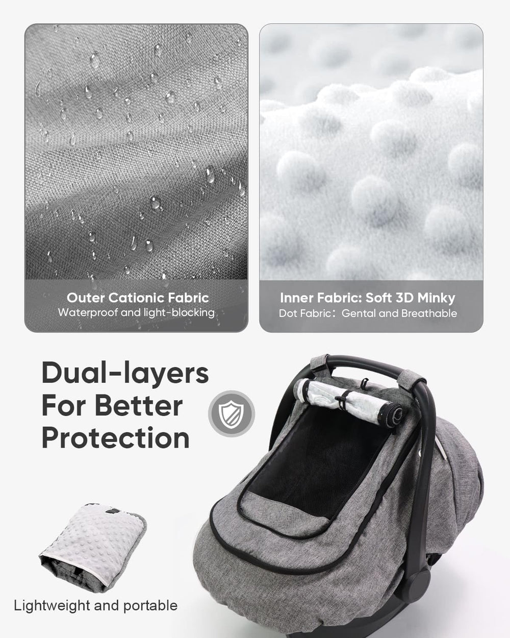 TinlyFinly easy-access-zipper-opening enables quick baby placement.