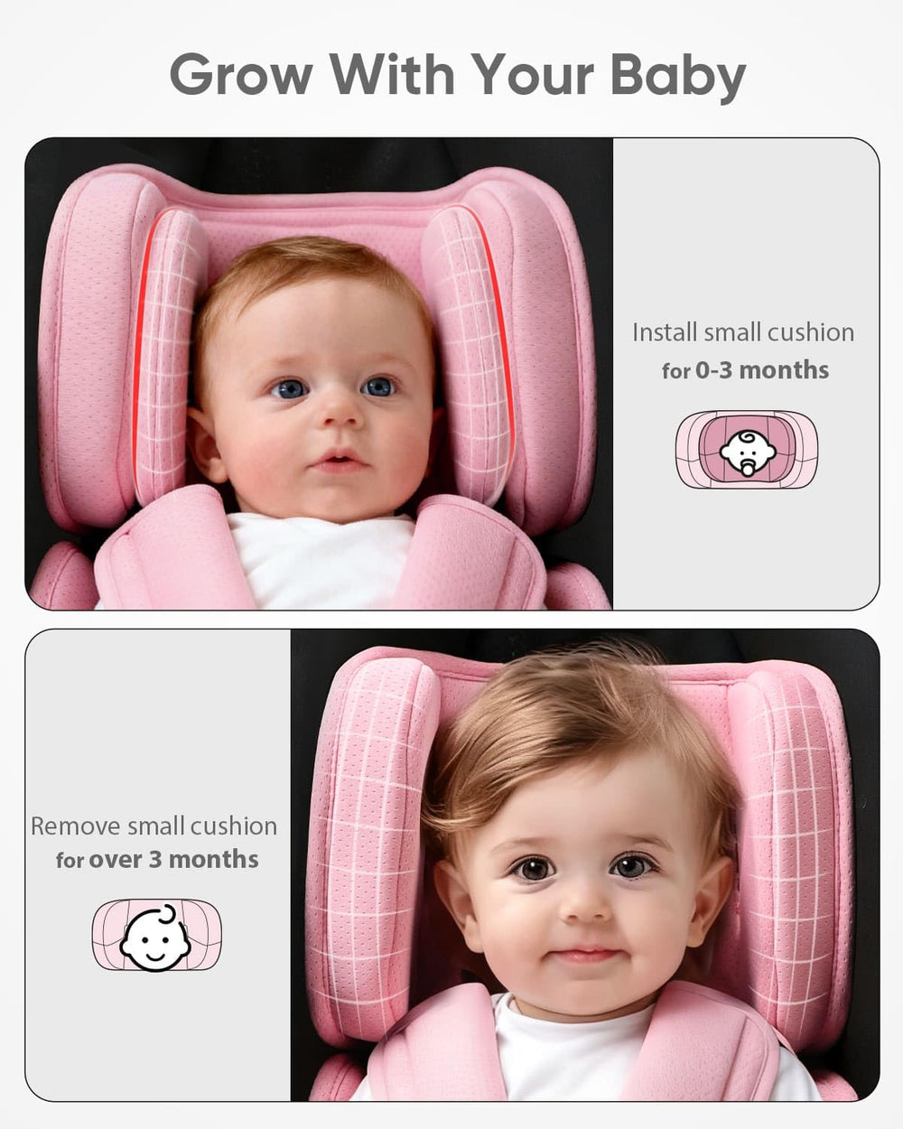 TinlyFinly infant insert side impact protection stabilizes the head on the road.
