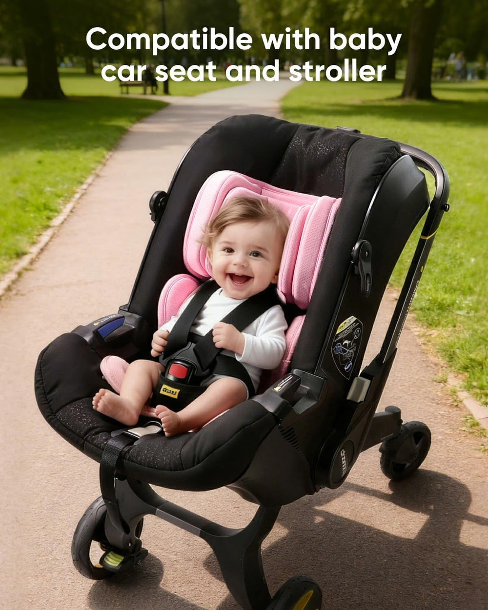 TinlyFinly infant insert two-layer head support adapts from newborn to toddler.