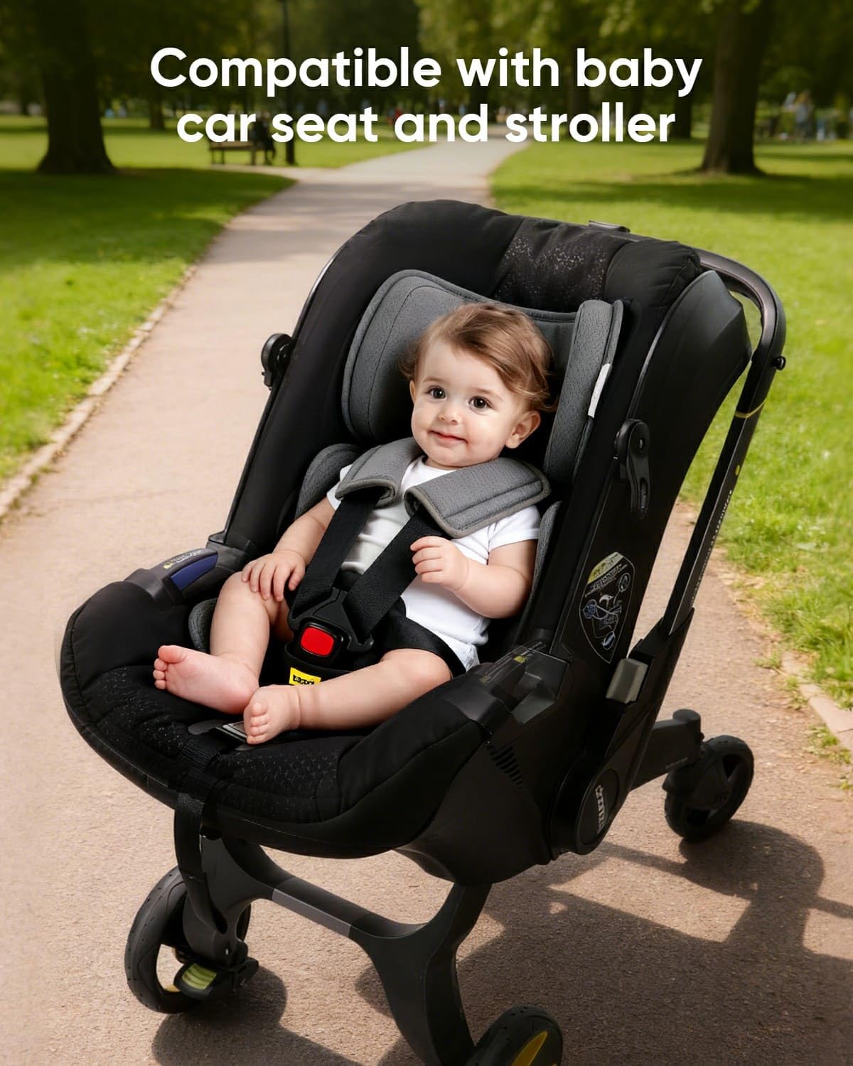 TinlyFinly infant insert upper-lower-layers demonstrates growth-adaptive head support from newborn to toddler.