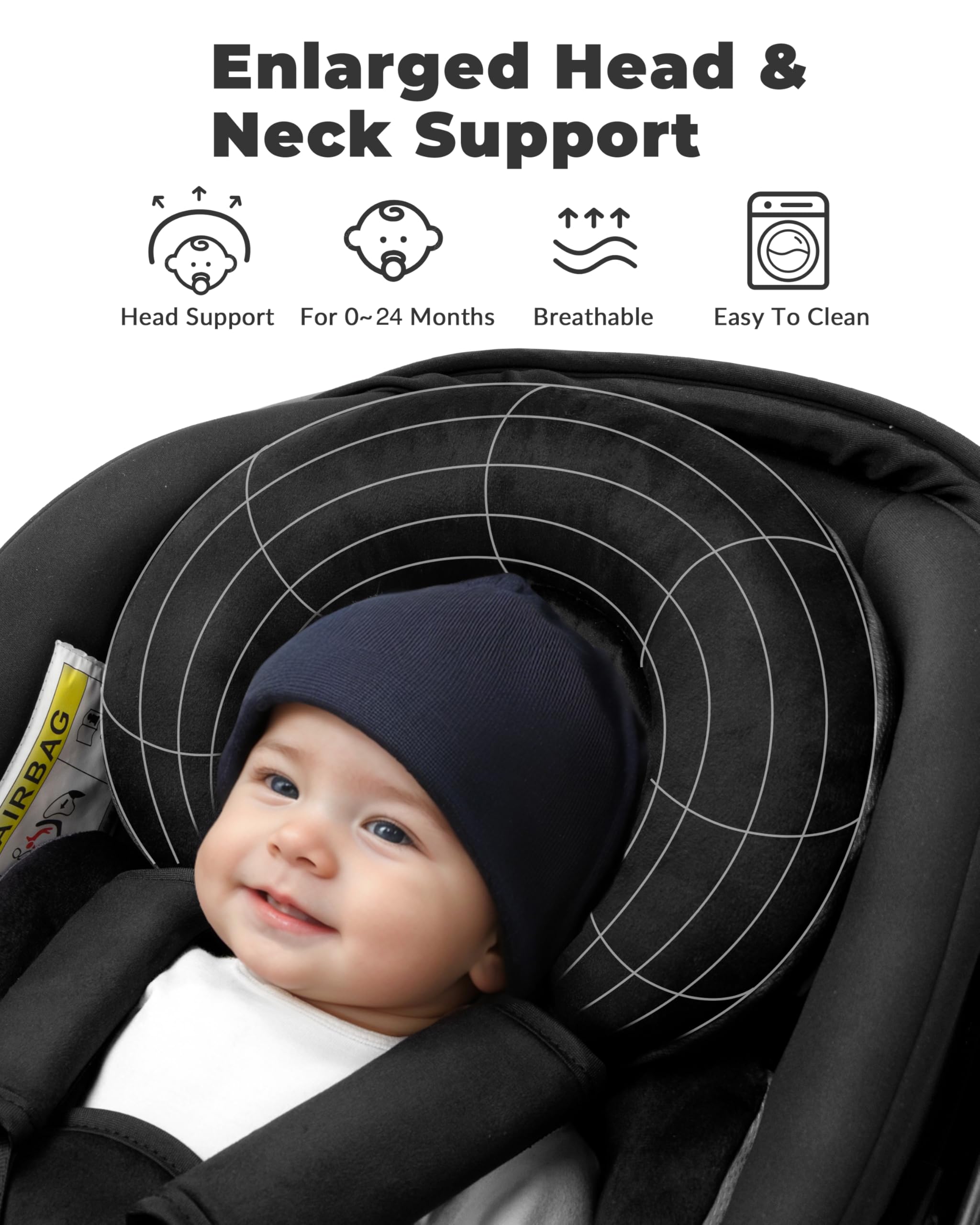 TinlyFinly buckle cover helps prevent irritation for delicate baby skin.