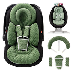 TinlyFinly infant seat insert with dots dark green boosts all-season comfort on car rides