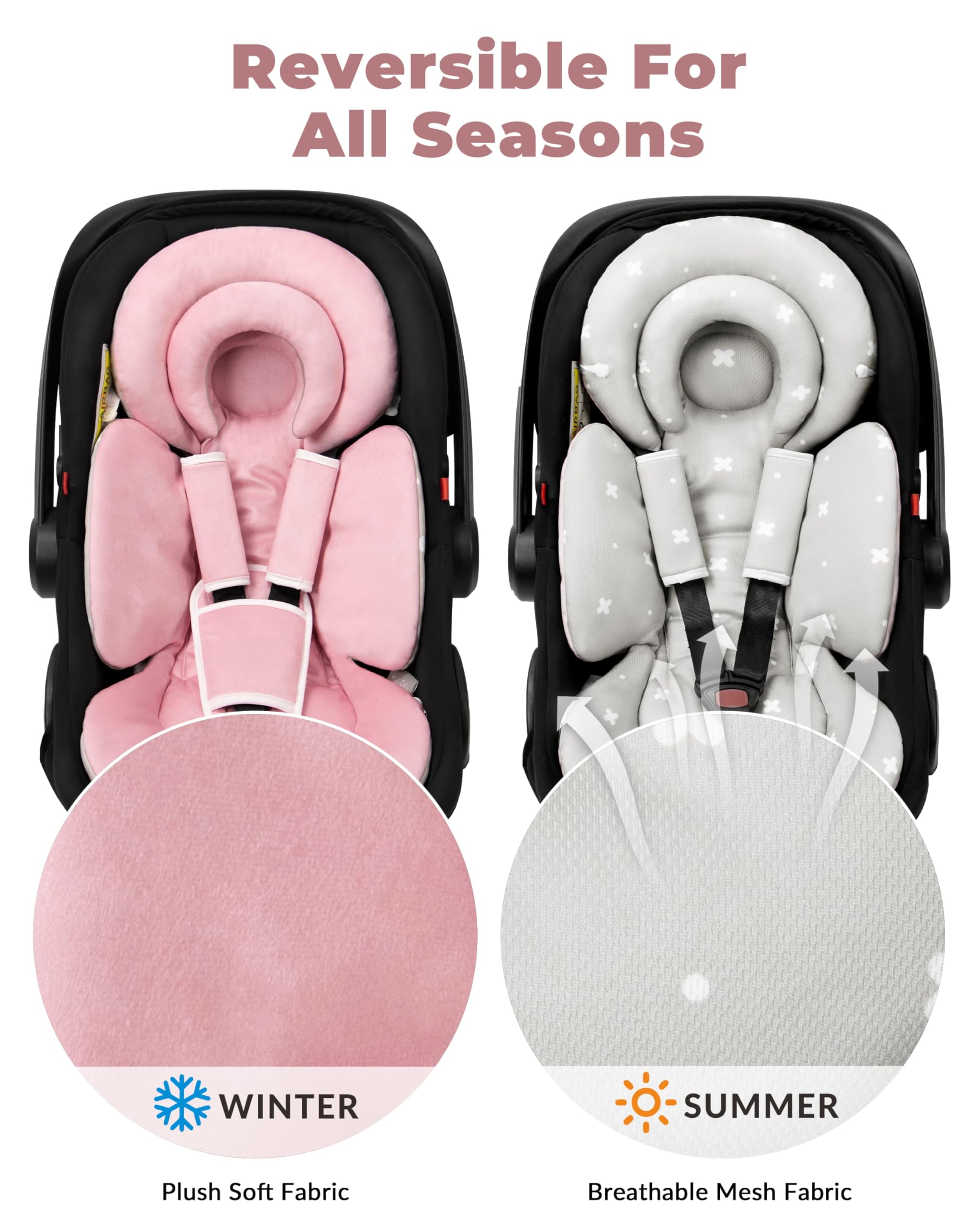 TinlyFinly newborn support removable as baby grows for continued comfort