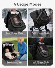 TinlyFinly breathable mesh panel promotes airflow for baby comfort.