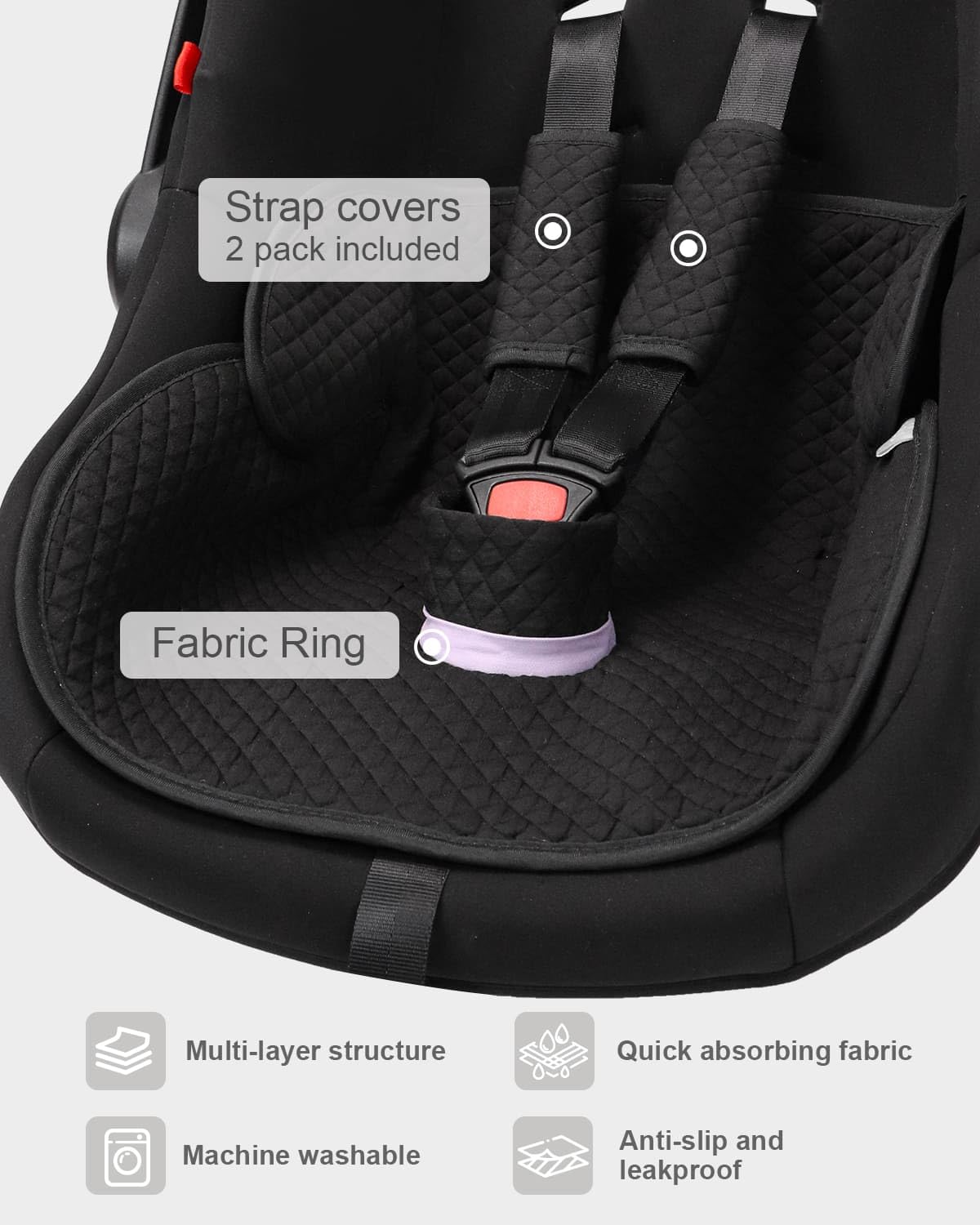TinlyFinly potty protector on stroller and highchair shows versatile use for on-the-go training.