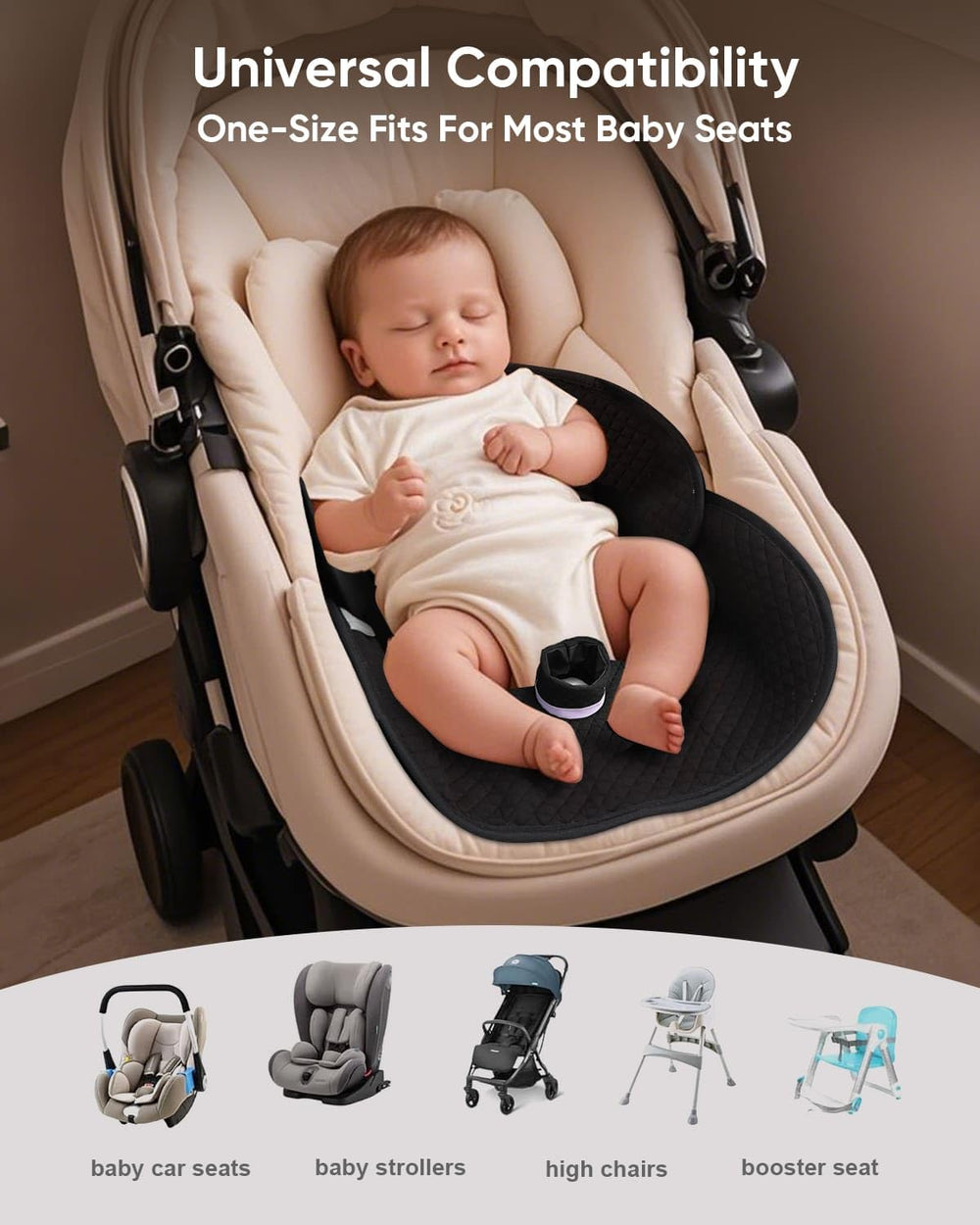 TinlyFinly strap covers image shows gentle cushioning to prevent chafing.