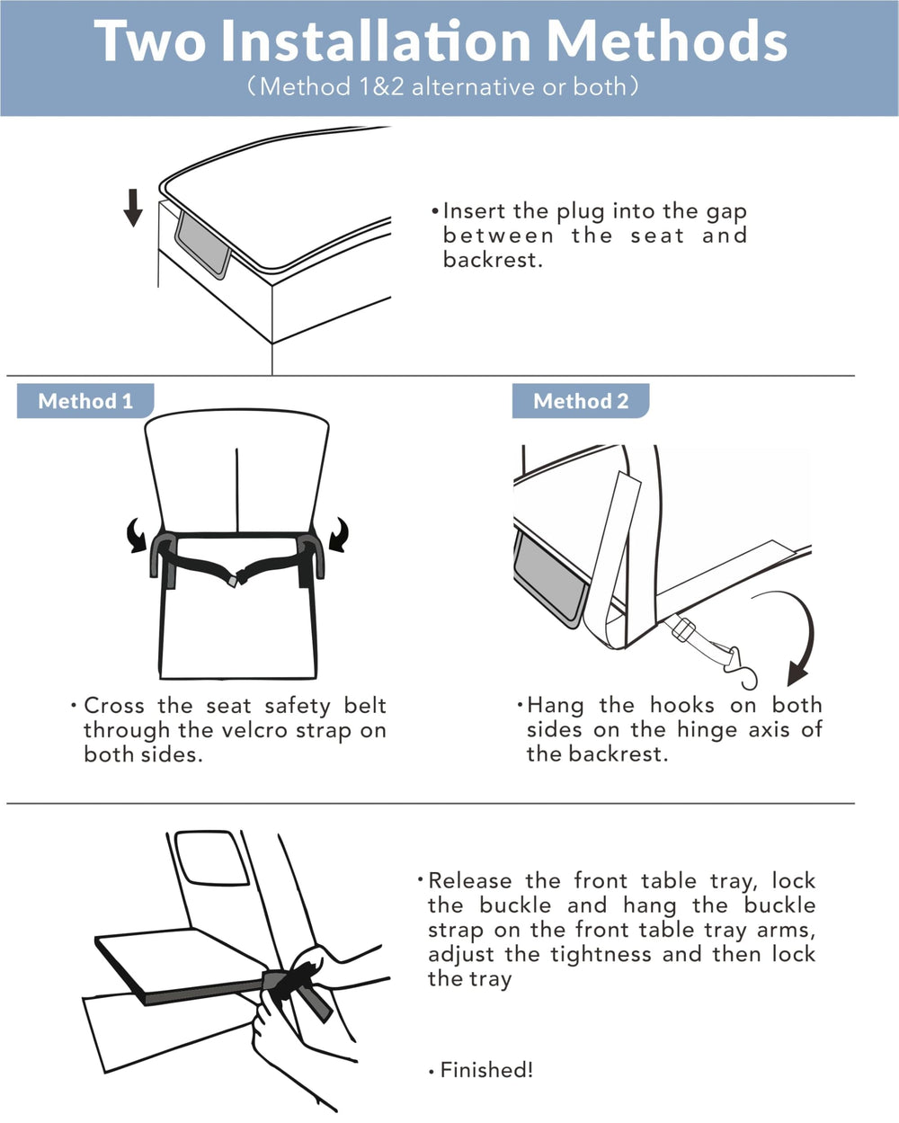 TinlyFinly toddler airplane bed in-use-on-plane demonstrates secure travel rest
