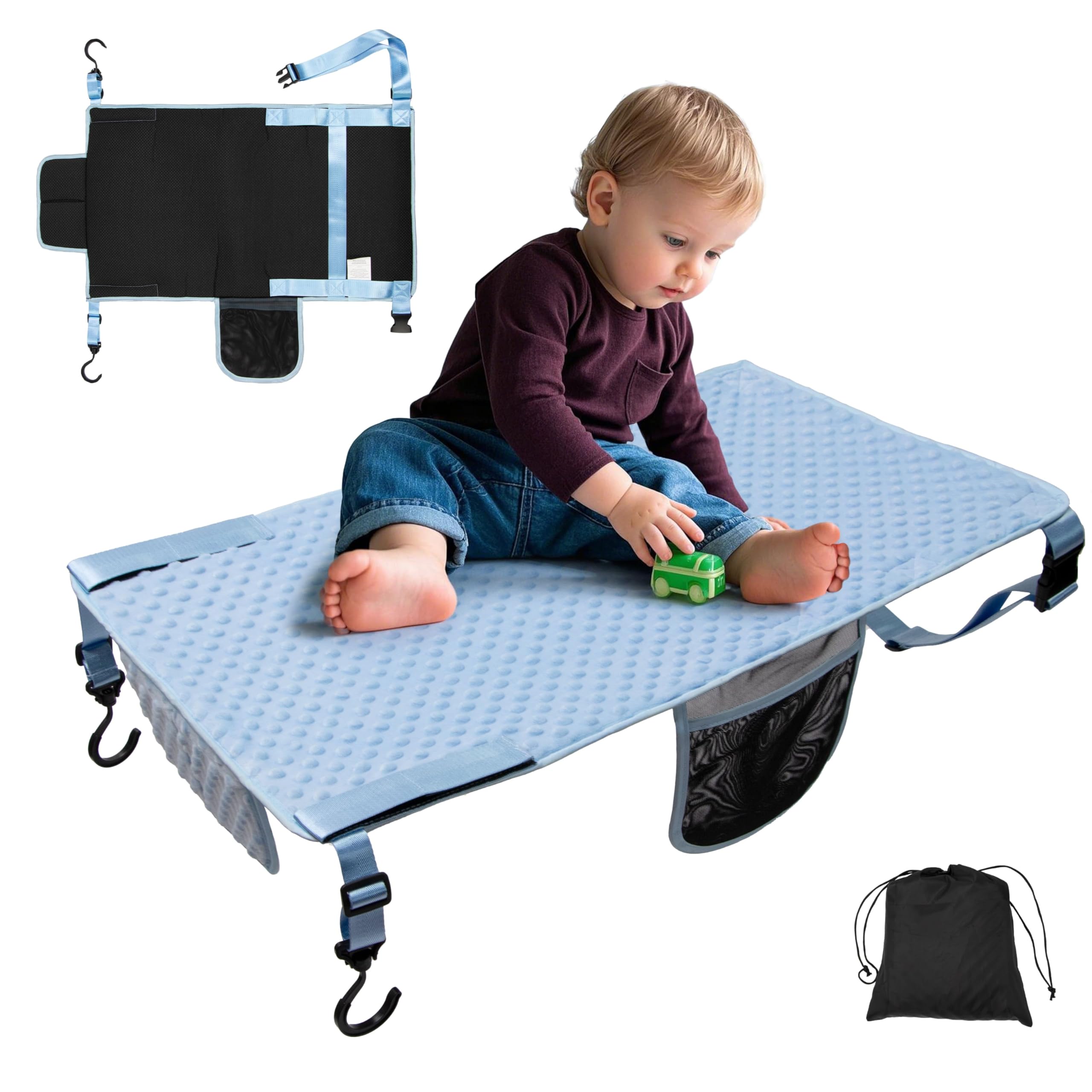 TinlyFinly toddler airplane bed soft velvet material for cozy travel comfort