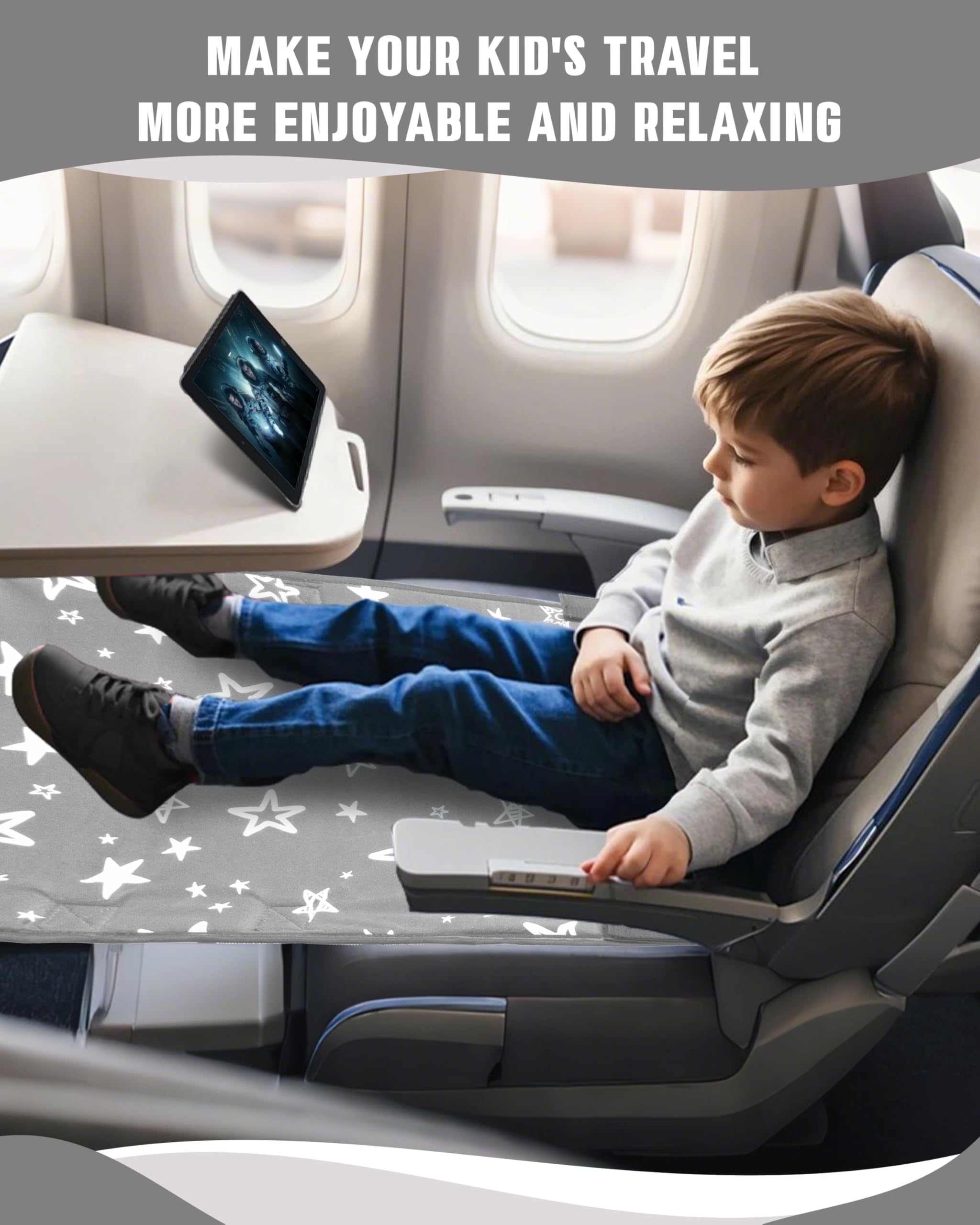 TinlyFinly toddler airplane bed velvet fabric feels soft and breathable during long trips