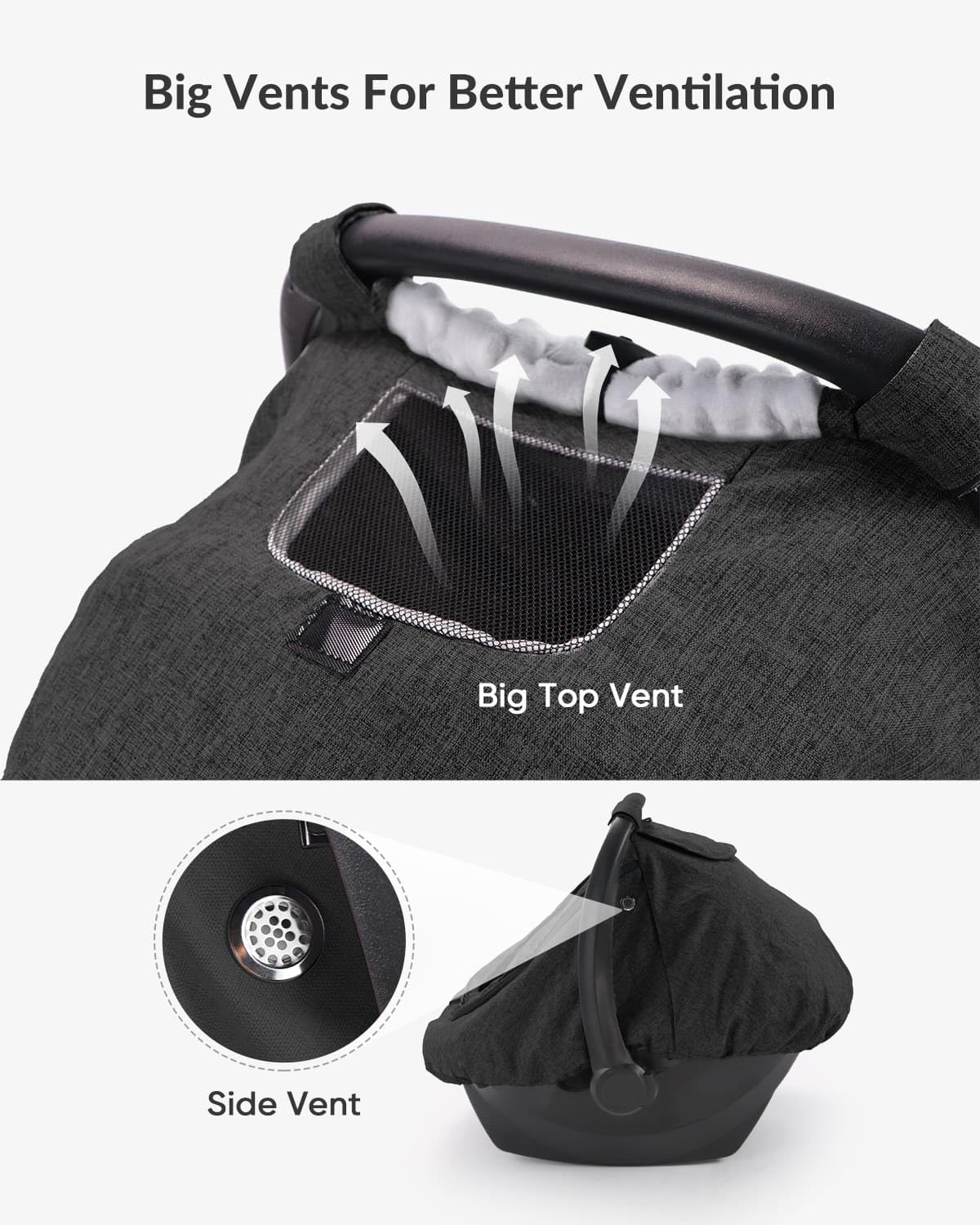 TinlyFinly universal-fit with secure closures reduces slipping during car rides.