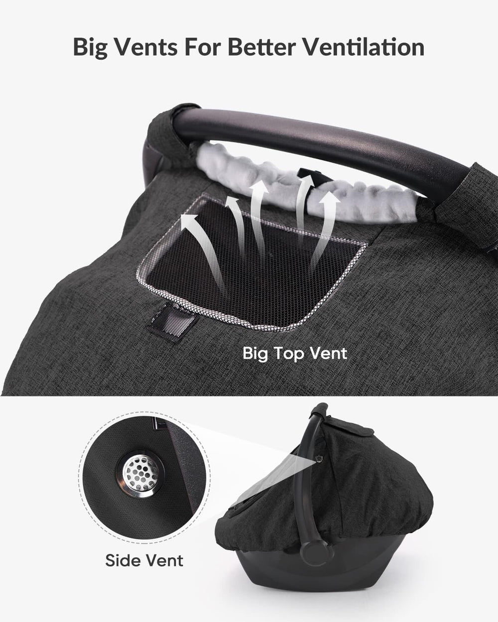 TinlyFinly universal-fit with secure closures reduces slipping during car rides.