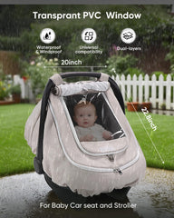 TinlyFinly sunshade window setup provides privacy and shade for nap-time on the go.