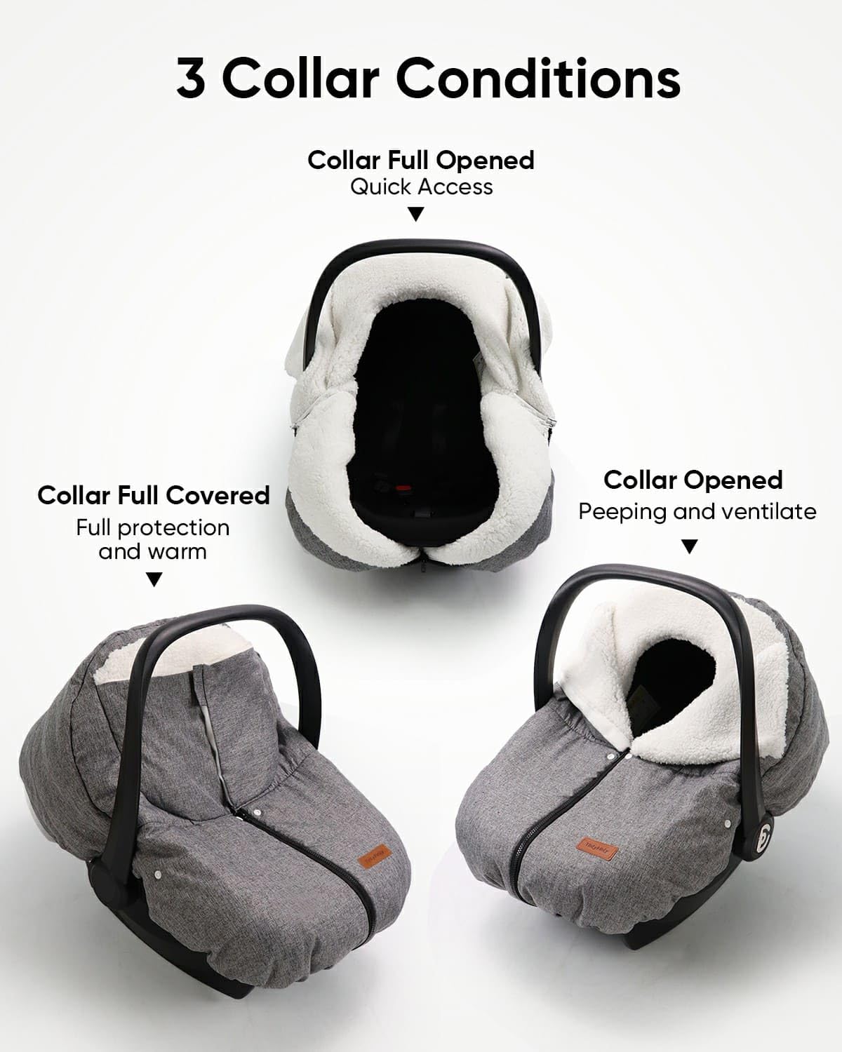 TinlyFinly waterproof fabric exterior closeup emphasizes rain and snow resistance.