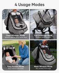 TinlyFinly window-system-sunshade with four modes for sun or rain.