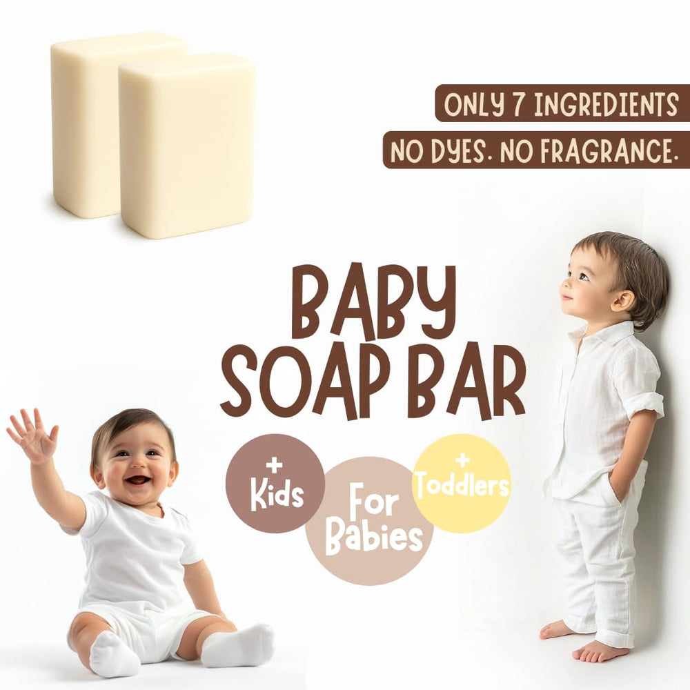 TINOQ unscented baby soap bar lather-foam demonstrates gentle cleansing for delicate skin.