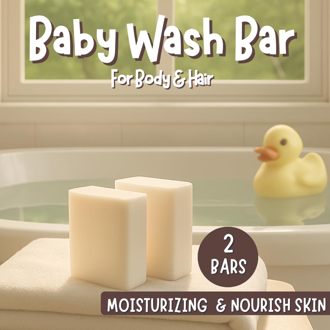TINOQ USA-made baby bar shown on bathroom shelf signals quality and trust.