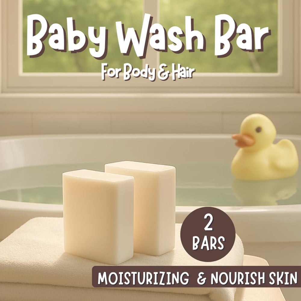 TINOQ USA-made baby bar shown on bathroom shelf signals quality and trust.