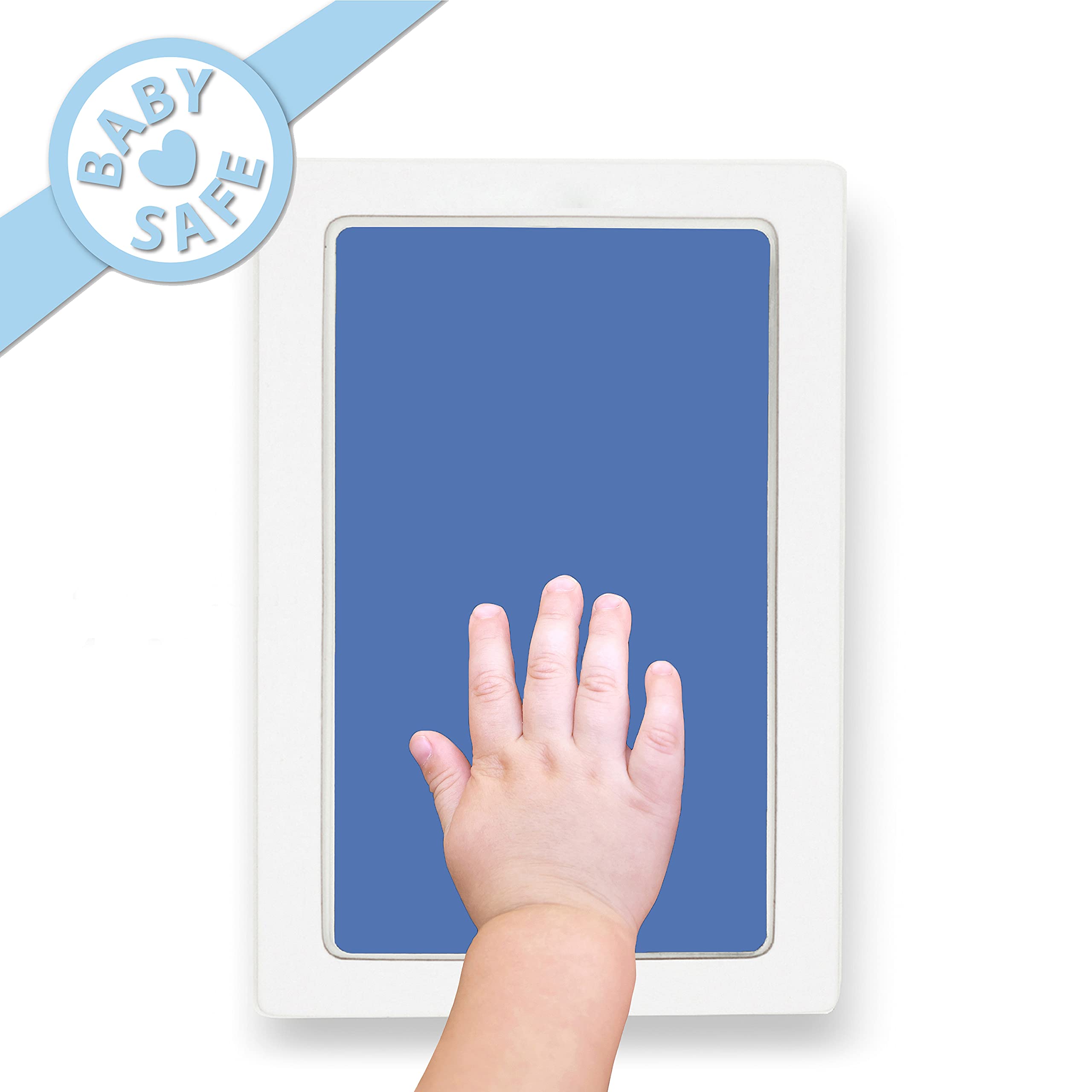 Tiny Gifts large Clean Touch baby handprint demonstrates easy, quick stamping