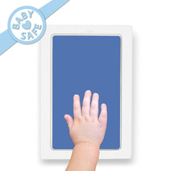 Tiny Gifts large Clean Touch baby handprint demonstrates easy, quick stamping