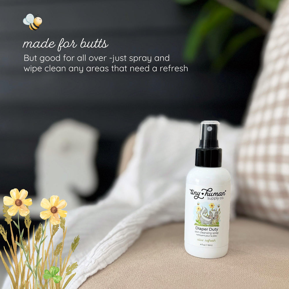 Tiny Human Supply Co Diaper Duty Wash packaging showing odor-neutralizing aloe and orange blossom.