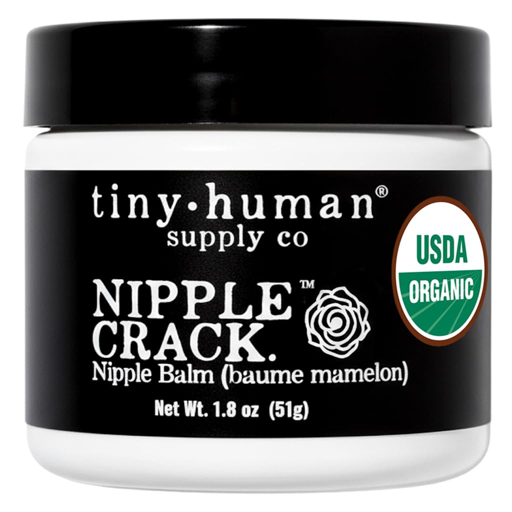Tiny Human Supply Co organic nipple cream jar closeup, odorless for breastfeeding