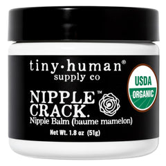 Tiny Human Supply Co organic nipple cream jar closeup, odorless for breastfeeding