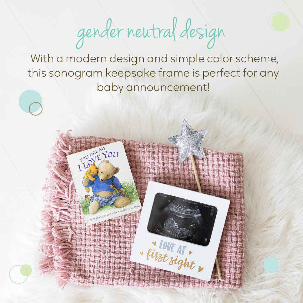 Tiny Ideas Love at First Sight frame with gold, silver, white accents.