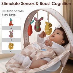 Tiny Marvels Baby Bouncer bunny squeek toy sparks play and engagement.