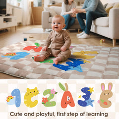 Tiny Marvels baby play mat anti-slip bottom keeps little climbers safe.