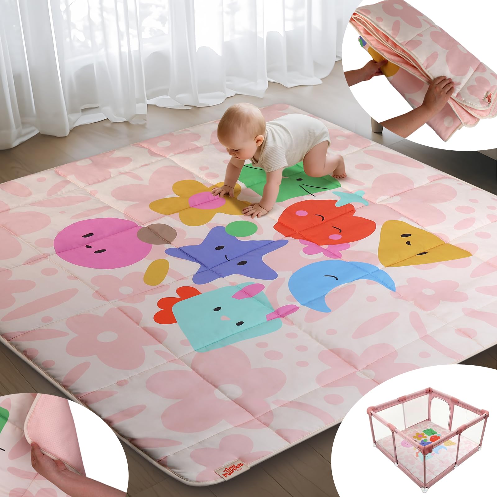 Tiny Marvels portable roll-and-clip feature for travel-ready playtime.