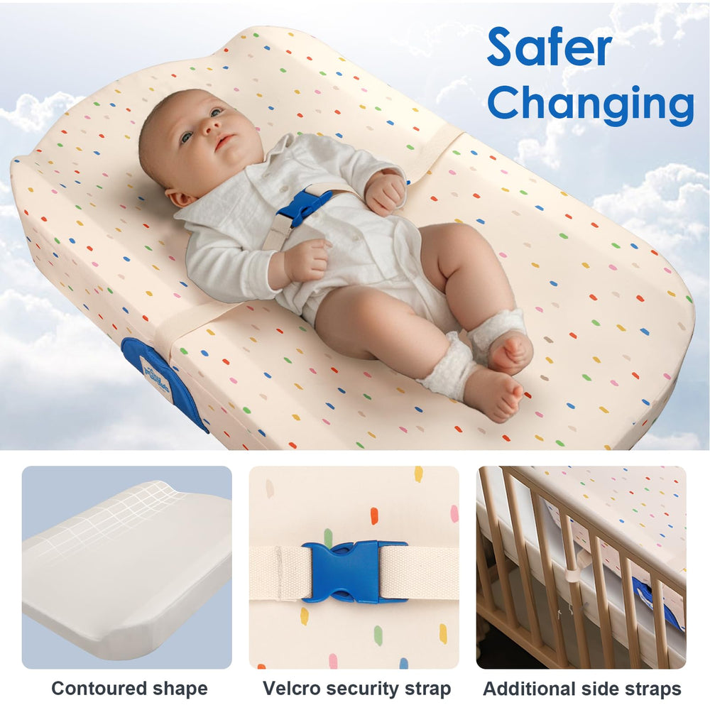 Tiny Marvels quick-release belt securing baby during changes