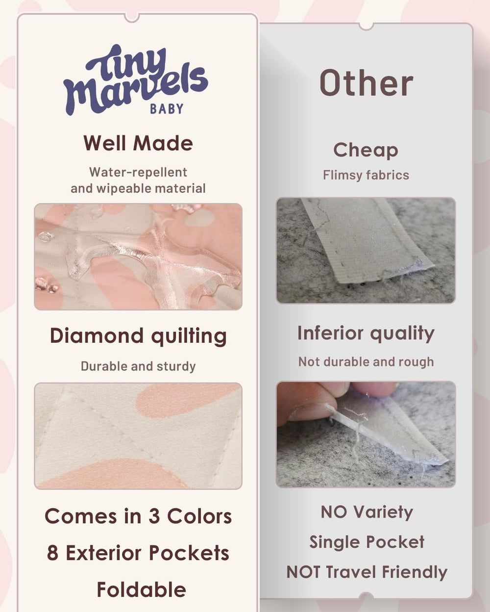 Tiny Marvels diaper caddy-baby-wipes-storage keeps wipes ready for quick changes.