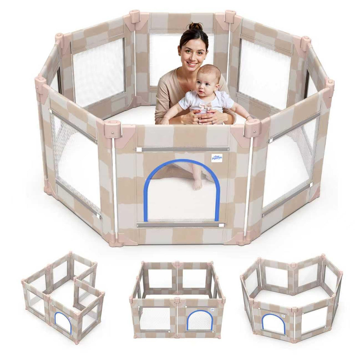 Tiny Marvels playpen 50x50 setup shows a spacious, safe play area for babies.