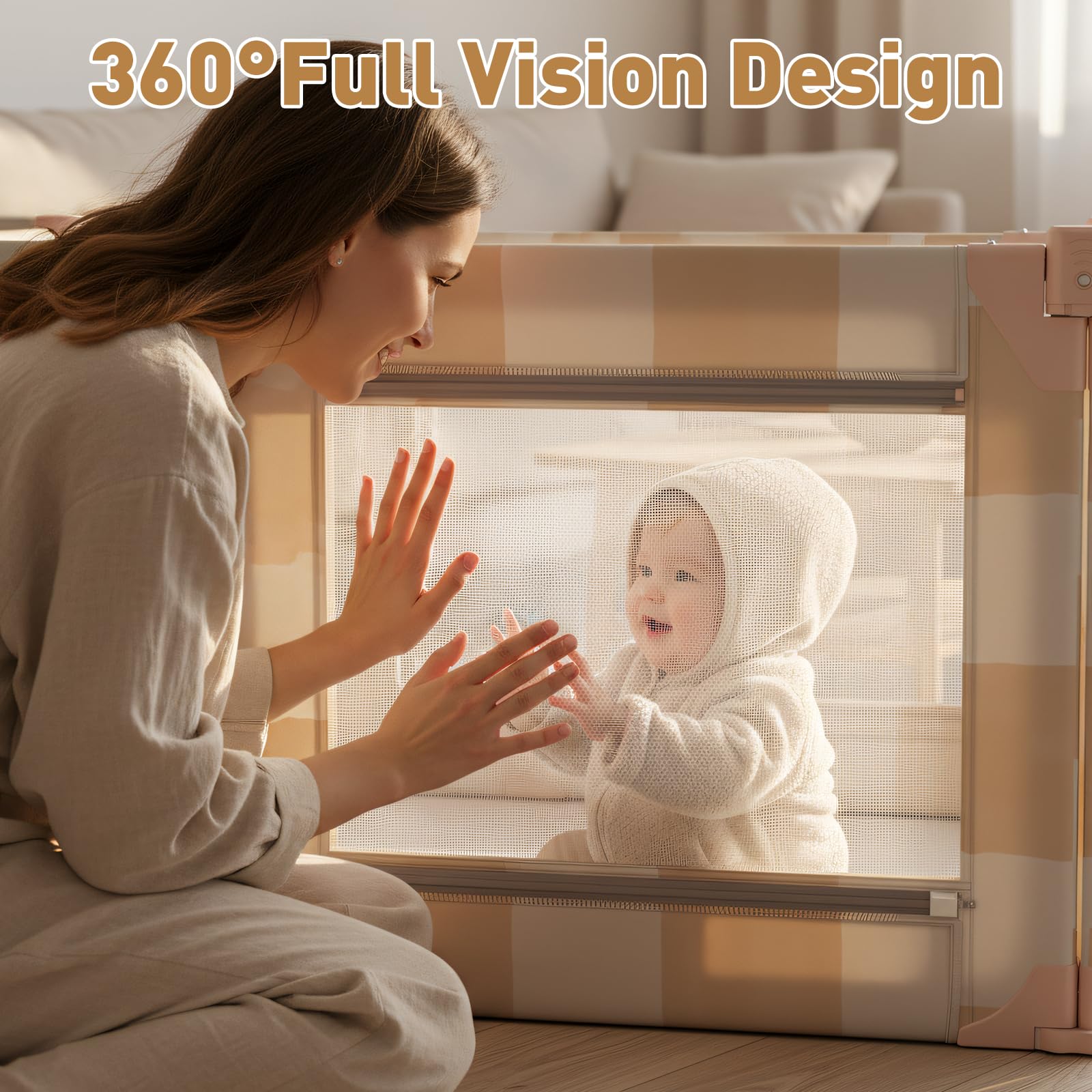 Tiny Marvels playpen indoor/outdoor use shows versatile play space.
