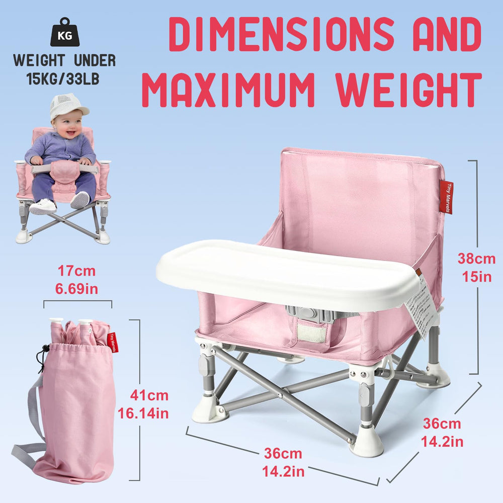 Tiny Marvels portable 3-in-1 baby chair 600D fabric for durable comfort.