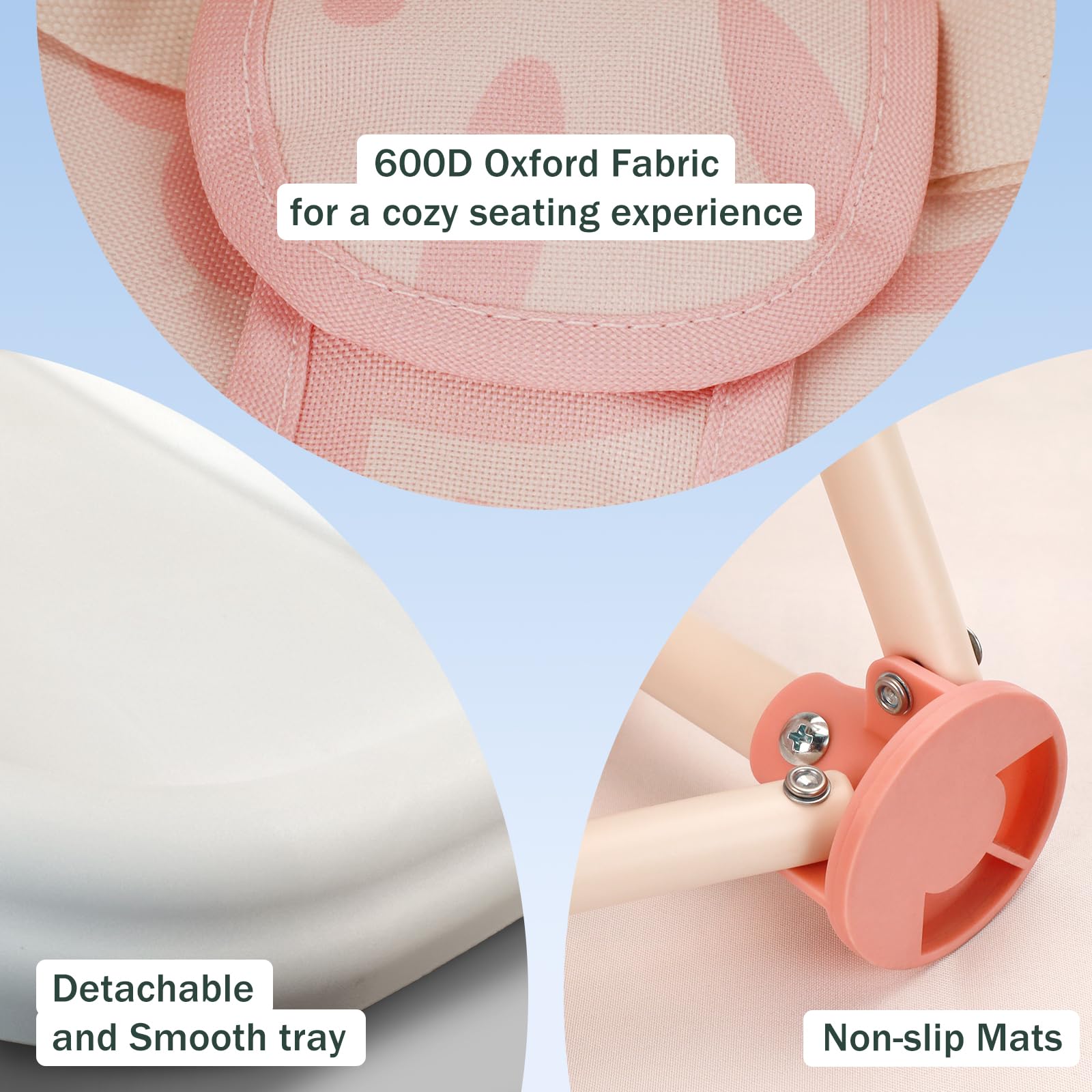 Tiny Marvels chair at dining table with non-slip feet ensuring stability