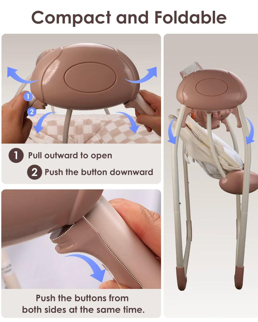 Tiny Marvels portable swing 5-speed settings demonstrate customizable motion