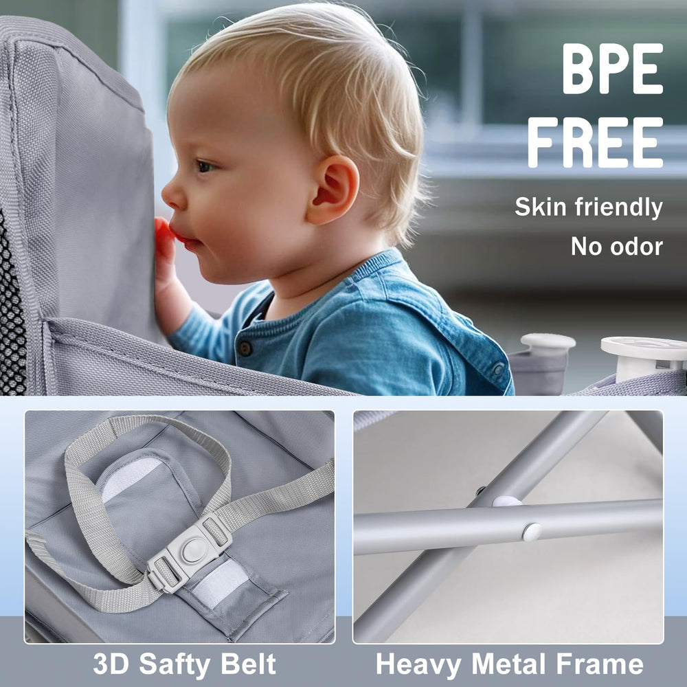 Tiny Marvels toddler booster seat at dining table for convenient family meals.