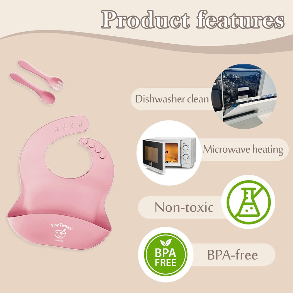 Tiny Tastes dishwasher-safe pieces simplify post-meal cleanup for busy families.