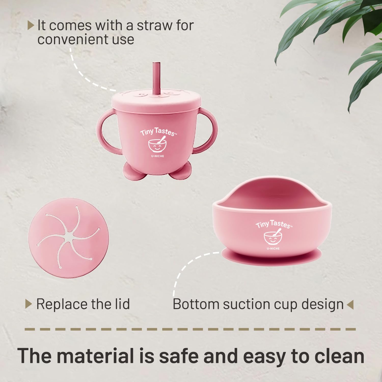 Tiny Tastes microwave-safe silicone supports quick warming of baby foods.