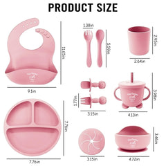 Tiny Tastes suction bowl demonstrates secure grip for self-feeding moments.