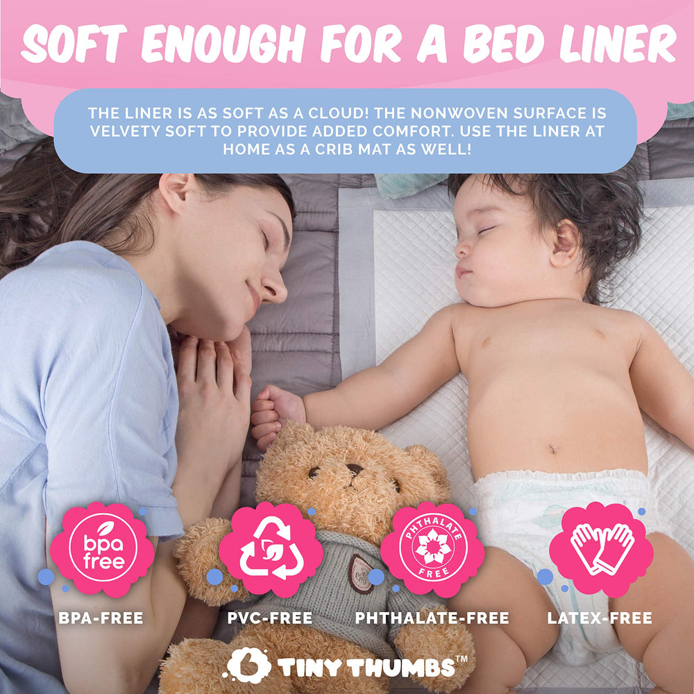 Tiny Thumbs multiuse pads double as burp cloths and puppy pads for everyday messes.