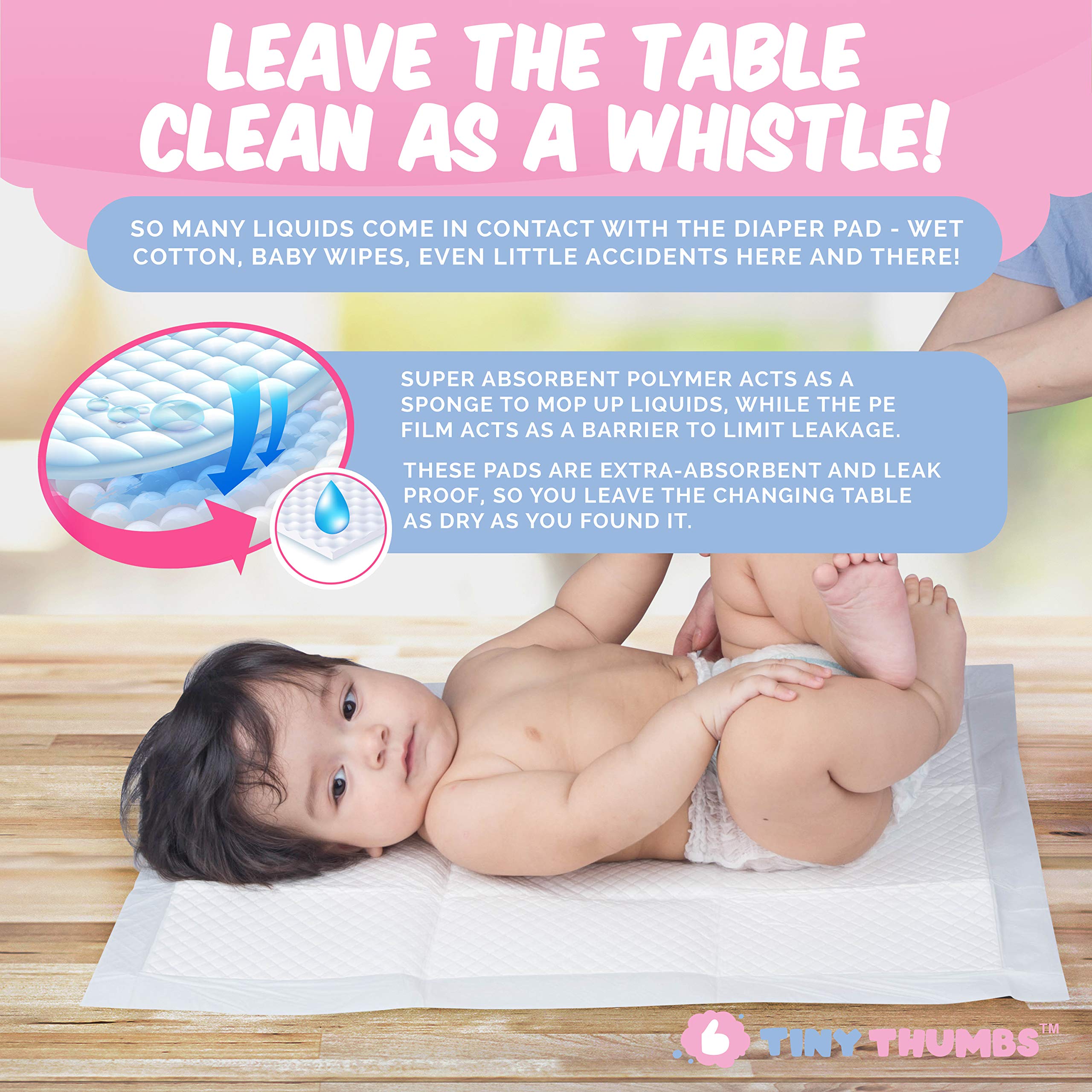 Tiny Thumbs portable folded changing pad fits in a diaper bag for quick changes.