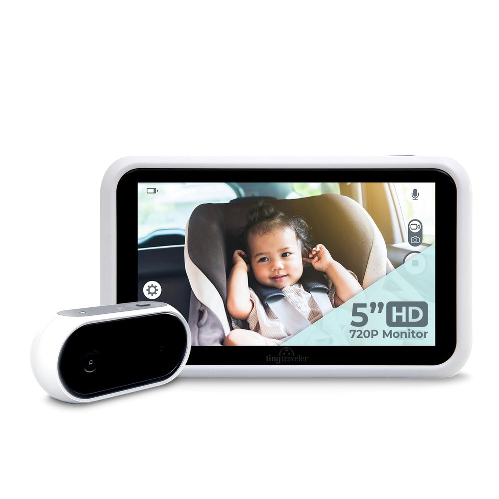 Tiny Traveler 5-inch HD touch screen display for clear, real-time monitoring on the road