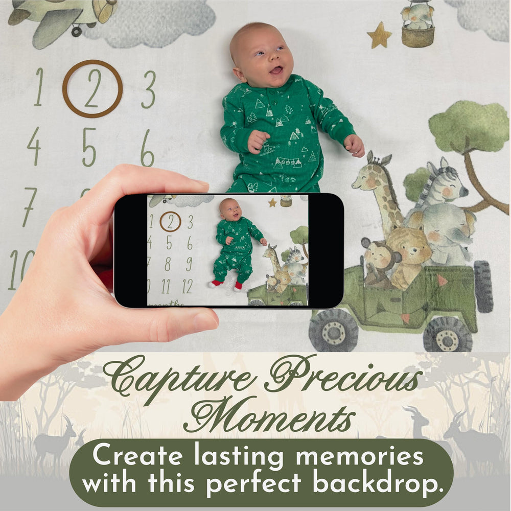 Tiny Treasures milestone blanket photo prop for memorable baby moments.