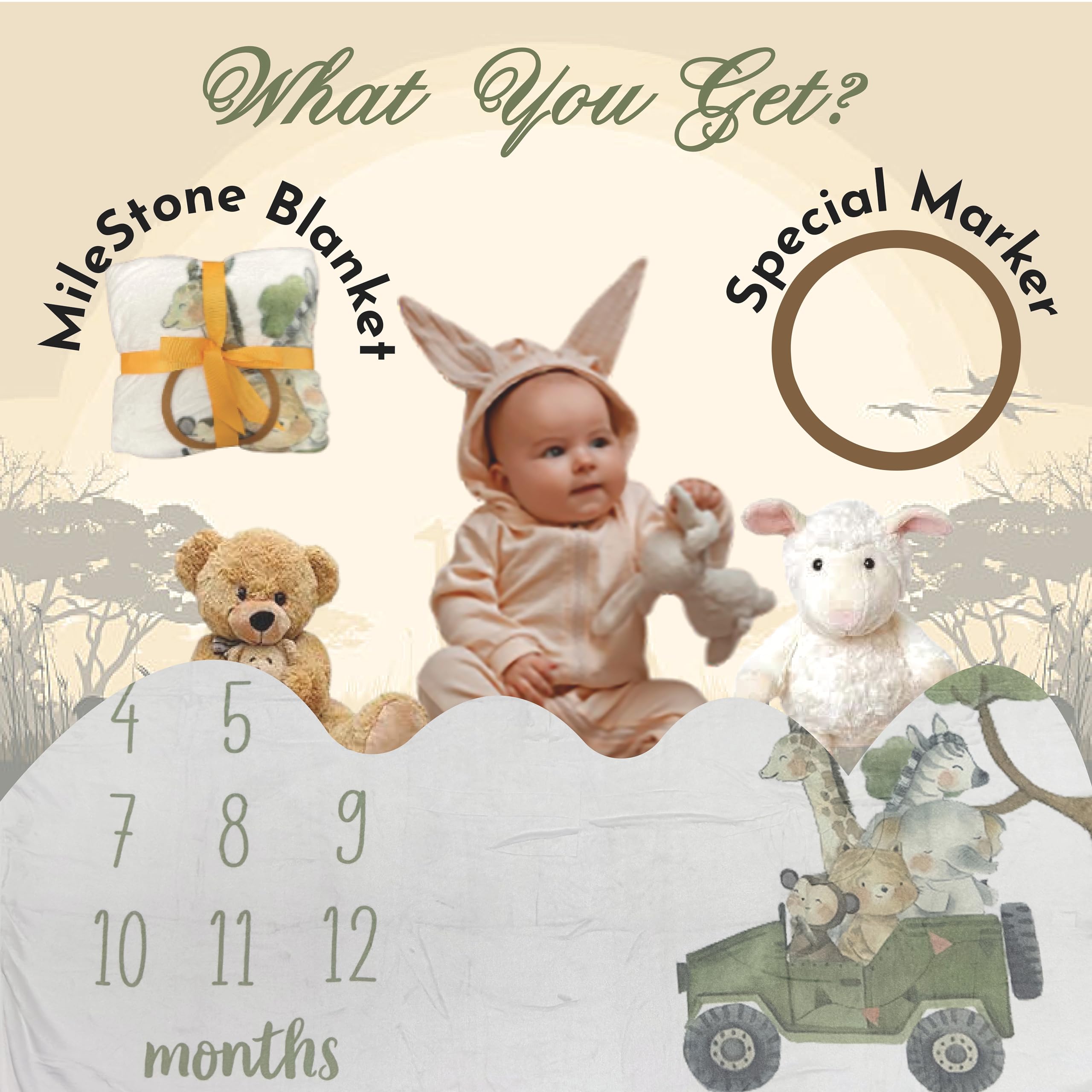 Tiny Treasures milestone blanket swaddle and stroller use for outings.