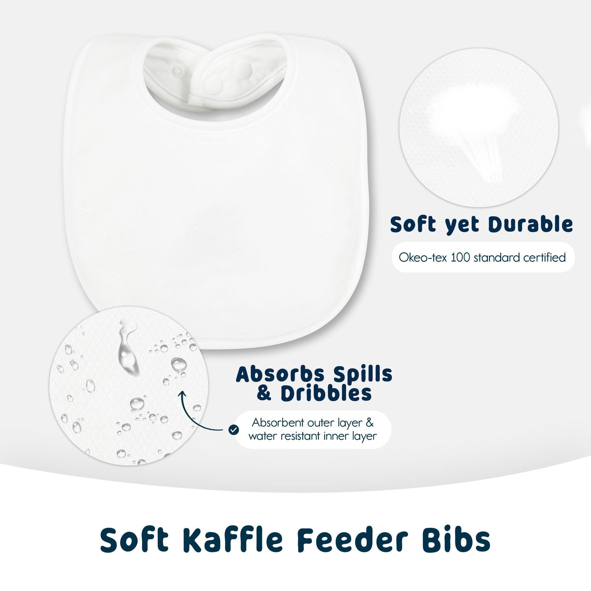 Tiny Twinkle neutral prints bibs fit newborns to toddlers for everyday wear.