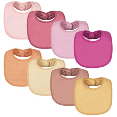 Tiny Twinkle 8-pack bibs with dry-comfort design protect clothes during drool.