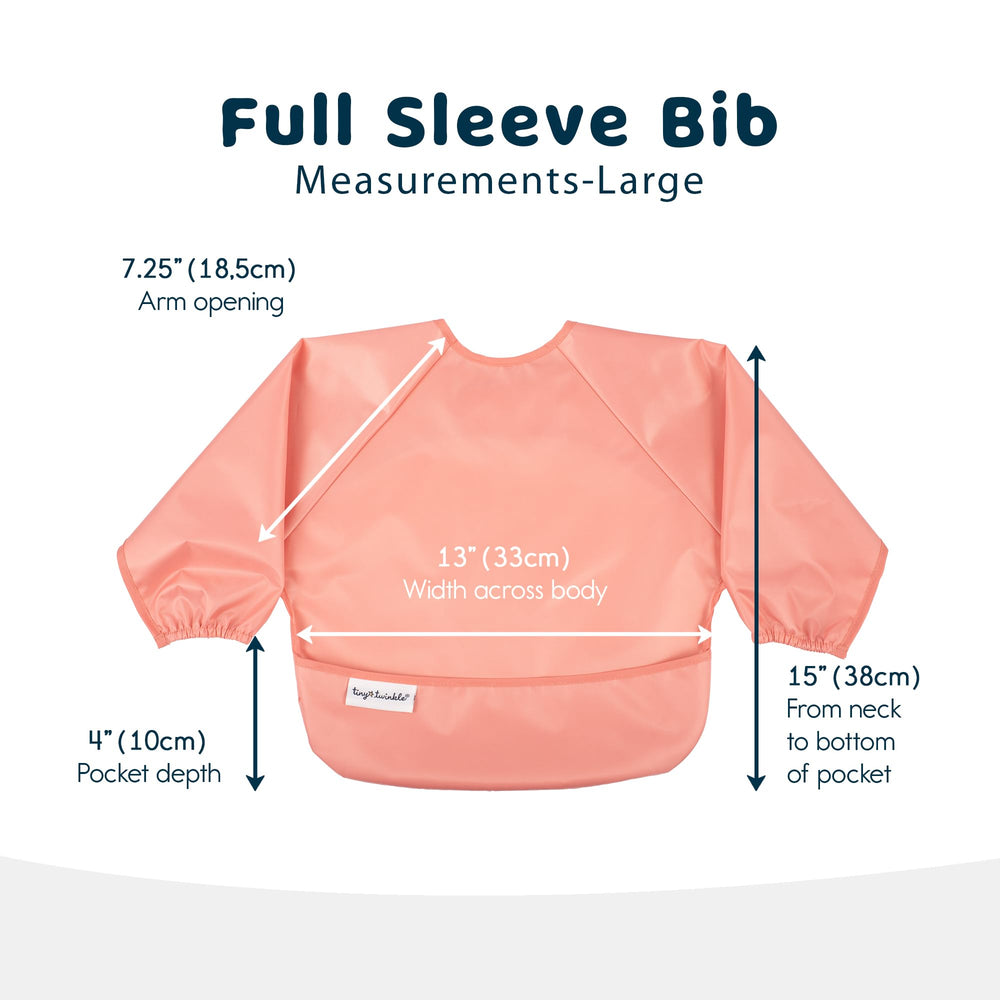 Tiny Twinkle baby bib elastic cuffs detail signals full-coverage protection at every bite